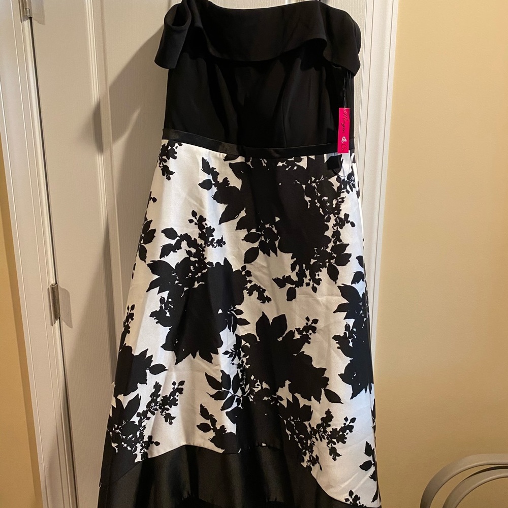 Black and White High/Low Ball gown